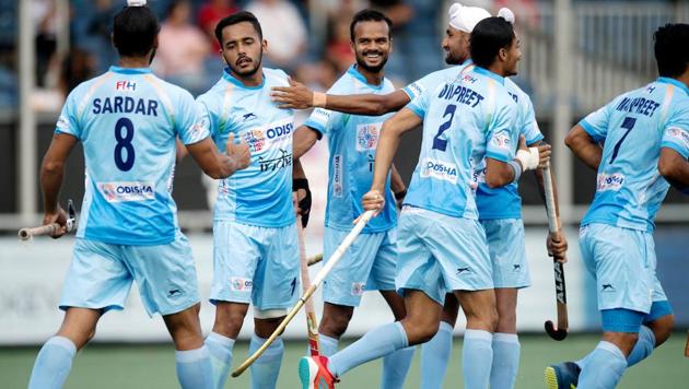 The Indian hockey team drew 1-1 against the Netherlands to enter the Champions Trophy final on Saturday. Get highlights of India vs Netherlands Champions Trophy hockey match here.(Hockey India)