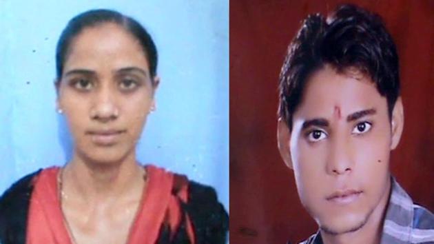 Chotto Devi and Sandeep Jatav. Panchayat members have passed diktats to boycott the families of the couple.(HT)