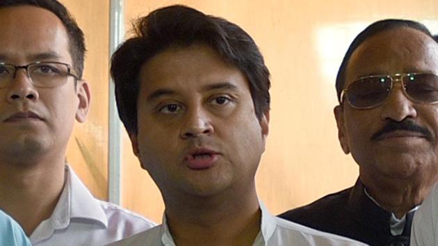 Senior Congress leader Jyotiraditya Scindia addresses media in New Delhi. (Sushil Kumar/HT PHOTO) Senior Congress leader Jyotiraditya Scindia addresses media in New Delhi. (Sushil Kumar/HT PHOTO)
