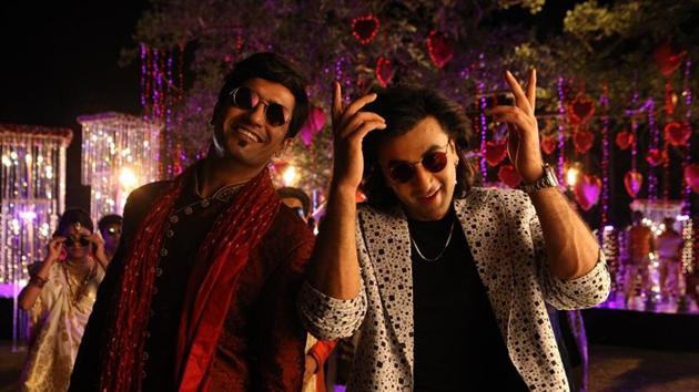 Ranbir Kapoor and Vicky Kaushal in a still from the film Sanju.