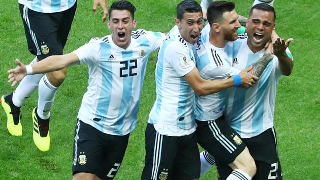 Gabriel Mercado handed Argentina the lead early in the second half. (REUTERS) Gabriel Mercado handed Argentina the lead early in the second half. (REUTERS)