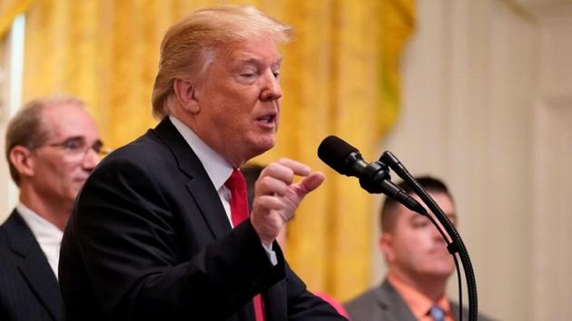 US President Donald Trump delivers remarks to mark six months since the passage of the Tax Cuts and Jobs Act, in the White House East Room in Washington, U.S., June 29, 2018. (Reuters Photo) US President Donald Trump delivers remarks to mark six months since the passage of the Tax Cuts and Jobs Act, in the White House East Room in Washington, U.S., June 29, 2018. (Reuters Photo)