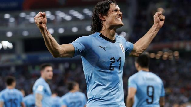 Edinson Cavani scored twice as Uruguay defeated Portugal in the FIFA World Cup 2018 on Saturday.(REUTERS)