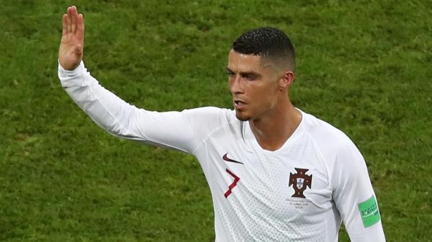 Portugal's Cristiano Ronaldo looks dejected as he salutes their fans after the match vs Uruguay.(REUTERS)