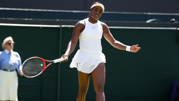 Sloane Stephens (in pic) suffered a first-round exit to unseeded Donna Vekic at Wimbledon on Monday.(REUTERS)