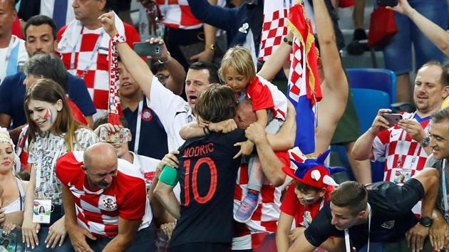 Croatia's Luka Modric celebrates after the match. (REUTERS) 