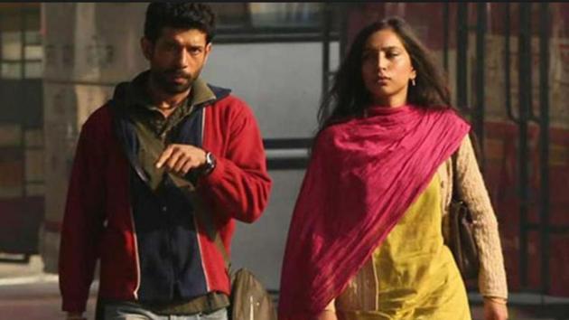 Vineet Kumar Singh and Zoya in a still from Mukkabaaz.