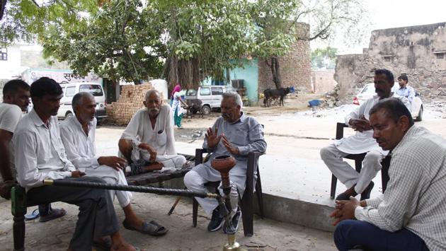 Residents of Bandhwari, Manger and Dera – settlements near the landfill – have reported a high incidence of cancer. Locals estimate that there have been at least 100 cancer-related deaths in the region since 2013, after a fire mishap left the waste management plant at the landfill defunct. The municipal corporations of Gurugram and Faridabad have since continued to dump tones of untreated municipal waste at the site daily. (Yogendra Kumar / HT Photo)