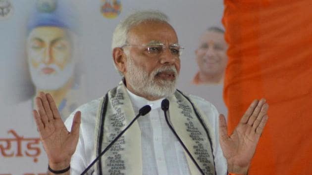 Prime Minister Narendra Modi addresses a public rally at Maghar, Uttar Pradesh. (Amiruddin Ahmad Guddu/HT File photo) Prime Minister Narendra Modi addresses a public rally at Maghar, Uttar Pradesh. (Amiruddin Ahmad Guddu/HT File photo)