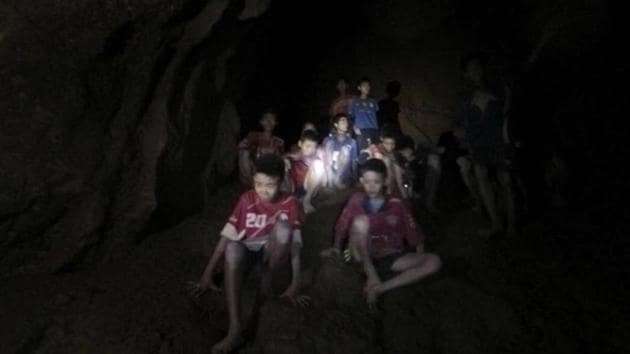 In this grab taken from video provided by the Thai Navy Seal, a view of the boys and their soccer coach as they are rescued in a cave, in Chiang Rai in Thailand, on Monday. (AP Photo) In this grab taken from video provided by the Thai Navy Seal, a view of the boys and their soccer coach as they are rescued in a cave, in Chiang Rai in Thailand, on Monday. (AP Photo)