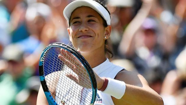 Garbine Muguruza of Spain celebrates winning her Wimbledon first round match against Naomi Broady of Great Britain. (REUTERS) Garbine Muguruza of Spain celebrates winning her Wimbledon first round match against Naomi Broady of Great Britain. (REUTERS)