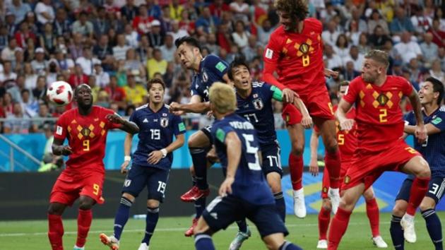Belgium's Marouane Fellaini scores their second goal. (Reuters) Belgium's Marouane Fellaini scores their second goal. (Reuters)