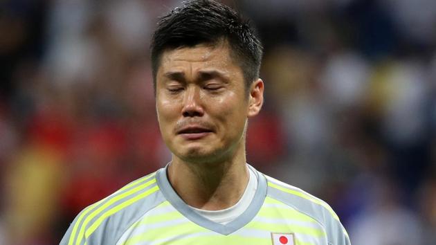 Japan's Eiji Kawashima looks dejected after the match. (REUTERS) Japan's Eiji Kawashima looks dejected after the match. (REUTERS)