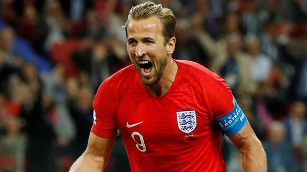 Harry Kane scored the first goal of the match from the penalty spot. (REUTERS)