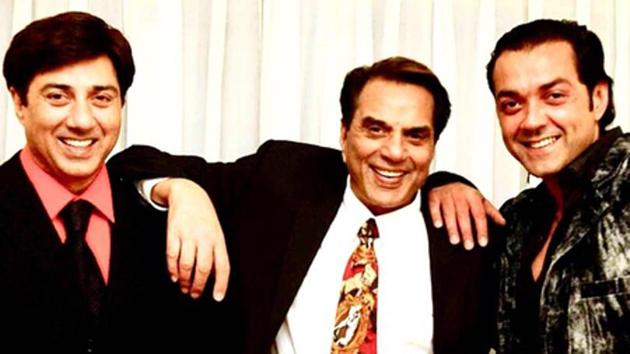 Actors Dharmendra, Sunny and Bobby Deol feature together in Apne and Yamla Pagla Deewana. Actors Dharmendra, Sunny and Bobby Deol feature together in Apne and Yamla Pagla Deewana.