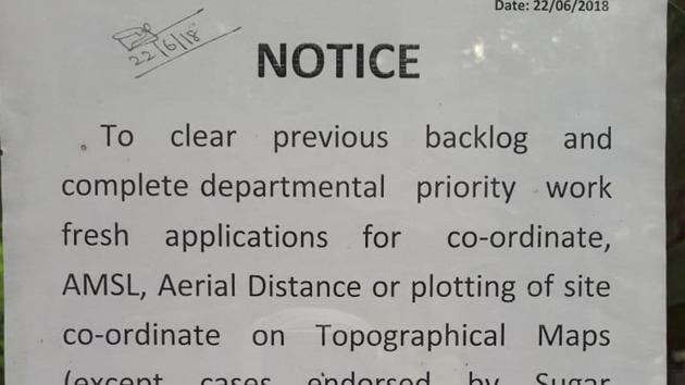 The survey of India is already flooded with 200 applications and have now put a notice at their office stating that they will not entertain any proposal till August 31, 2018.(HT PHOTO) The survey of India is already flooded with 200 applications and have now put a notice at their office stating that they will not entertain any proposal till August 31, 2018.(HT PHOTO)