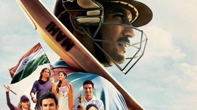 A poster of MS Dhoni The Untold Story shows Sushant Singh Rajput as the cricketer.