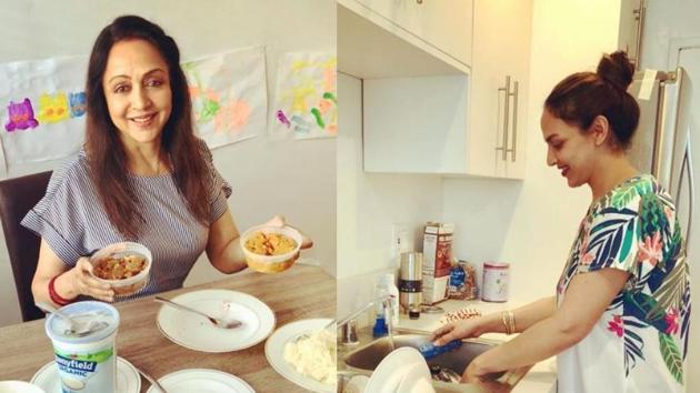 Esha Deol and Hema Malini are holidaying at an unknown destination.(Instagram/Esha Deol)