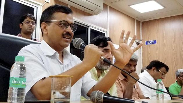 Delhi Chief Minister Arvind Kejriwal addresses a press conference in New Delhi on June 18, 2018. (PTI) Delhi Chief Minister Arvind Kejriwal addresses a press conference in New Delhi on June 18, 2018. (PTI)