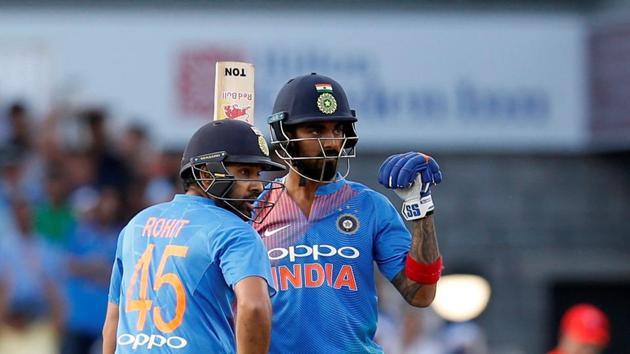 Rahul then struck a breezy 54-ball 101, laced with 10 fours and five sixes to anchor India’s run-chase that saw him forge a masterly 123-run second wicket stand with opener Rohit Sharma (32 off 30). (Action Images via Reuters)