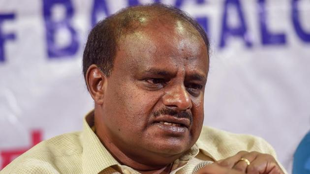 Karnataka chief minister HD Kumaraswamy speaks during a press conference in Bengaluru.(PTI File Photo)