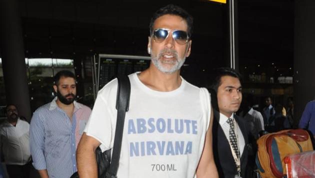 Akshay Kumar returned to Mumbai after a long holiday in New York, USA.(Viral Bhayani)