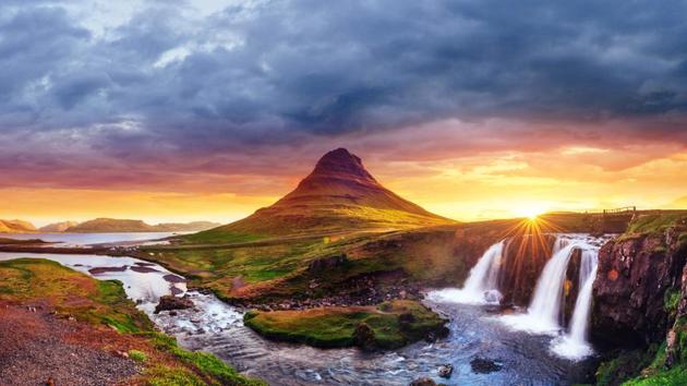 The picturesque sunset over landscapes and waterfalls at Kirkjufell mountain, Iceland. (Shutterstock) The picturesque sunset over landscapes and waterfalls at Kirkjufell mountain, Iceland. (Shutterstock)