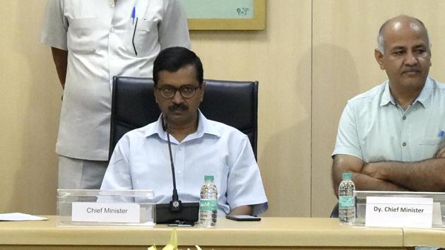 Delhi chief minister Arvind Kejriwal and deputy CM Manish Sisodia at the Delhi Secretariat on Thursday. (Sonu Mehta/HT Photo) Delhi chief minister Arvind Kejriwal and deputy CM Manish Sisodia at the Delhi Secretariat on Thursday. (Sonu Mehta/HT Photo)