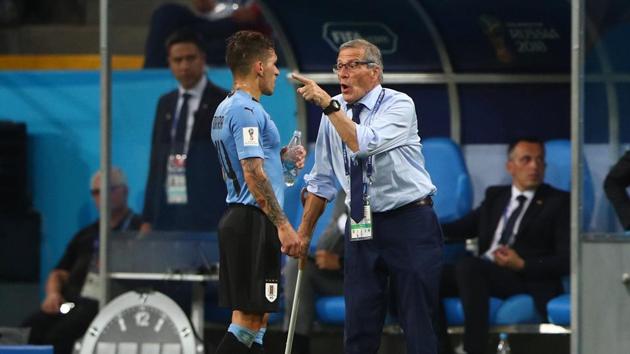 Uruguay coach Oscar Tabarez is nicknamed the ‘teacher’ by fans as he completes 12 years at the helm of the national team.(REUTERS)