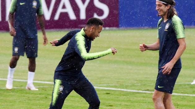 Neymar during the training session. (Utpaal Sorkkar )