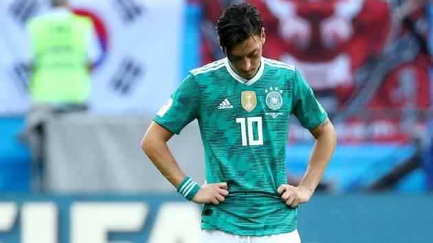 Germany's Mesut Ozil looks dejected their loss to South Korea at the FIFA World Cup 2018.(Reuters)