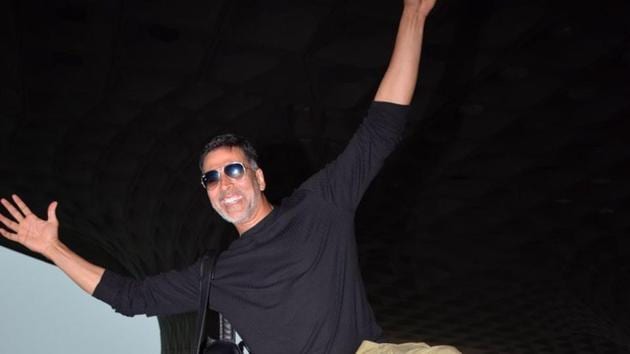 Akshay Kumar at the Mumbai airport.(Manav Manglani)