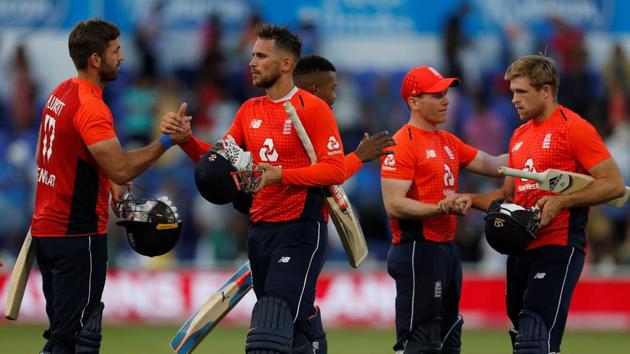Alex Hales blasted his eighth fifty as England secured a five-wicket win over India in the Cardiff Twenty20 to level the three-match series 1-1. (REUTERS)