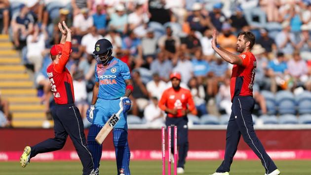 KL Rahul, who blasted a hundred in the first match, was dismissed by Liam Plunkett cheaply. (REUTERS) KL Rahul, who blasted a hundred in the first match, was dismissed by Liam Plunkett cheaply. (REUTERS)