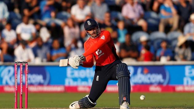 Alex Hales blasted an aggressive fifty as he guided England over the line with a five-wicket win. (REUTERS) Alex Hales blasted an aggressive fifty as he guided England over the line with a five-wicket win. (REUTERS)