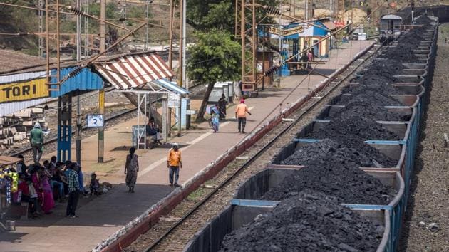 Freight wagons laden with coal sit at the Tori station on the Tori-Shivpur rail line. On completion of the complete stretch Tori-Shivpur-Kathotia rail line, around 100 MT of coal will be evacuated annually from North Karanpura Coalfield of Jharkhand. (Prashanth Vishwanathan / Bloomberg) Freight wagons laden with coal sit at the Tori station on the Tori-Shivpur rail line. On completion of the complete stretch Tori-Shivpur-Kathotia rail line, around 100 MT of coal will be evacuated annually from North Karanpura Coalfield of Jharkhand. (Prashanth Vishwanathan / Bloomberg)