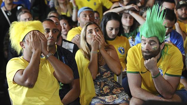 Brazilian fans were left disappointed after their team lost 1-2 to Belgium in the FIFA World Cup 2018 quarter-finals. (AP)