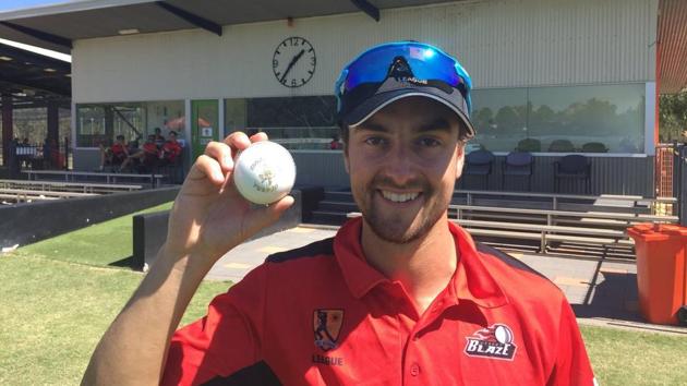 The new ‘Turf20’ ball was used in a blind test in the Northern Territory Strike competition last weekend.(Twitter)