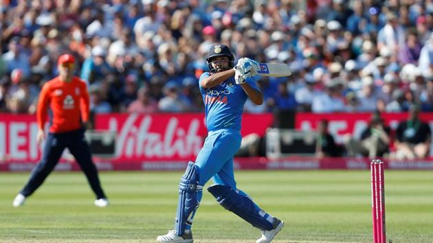 Get highlights of India vs England, 3rd T20 from Bristol here. Rohit Sharma’s blazing century helped India win by seven wickets and clinch the series 2-1.(REUTERS)