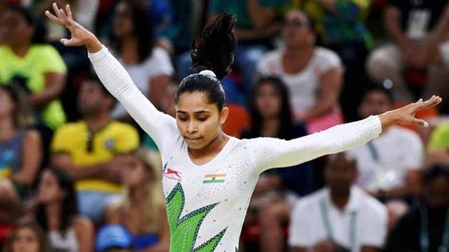 Dipa Karmakar won the gold medal at the Artistic Gymnastics World Challenge Cup on Sunday.(PTI)