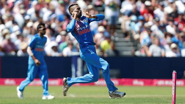 Hardik Pandya’s spell proved decisive in India’s seven-wicket win over England in the third and final T20 in Bristol.(REUTERS)