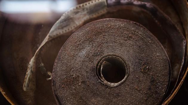 As the creative climate withered, Myanmar’s merciless heat, torrential rains and stifling humidity took its toll on delicate film reels in a country that had neither the resources nor know-how to store them properly. Some reels were recycled to save money and now only a dozen of the country’s early black-and-white pictures remain. (Phyo Hein Kyaw / AFP) As the creative climate withered, Myanmar’s merciless heat, torrential rains and stifling humidity took its toll on delicate film reels in a country that had neither the resources nor know-how to store them properly. Some reels were recycled to save money and now only a dozen of the country’s early black-and-white pictures remain. (Phyo Hein Kyaw / AFP)