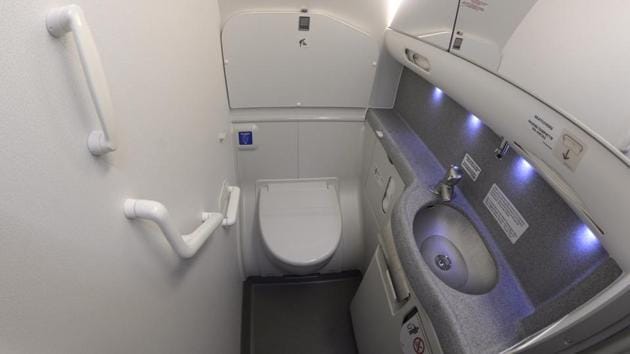 Airlines say the new restrooms are just a few inches smaller than what passengers are used to.(Shutterstock) Airlines say the new restrooms are just a few inches smaller than what passengers are used to.(Shutterstock)