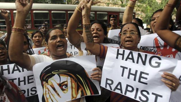 Protesters seek the death penalty for rapists at a rally in Mumbai earlier this year.(AP File)