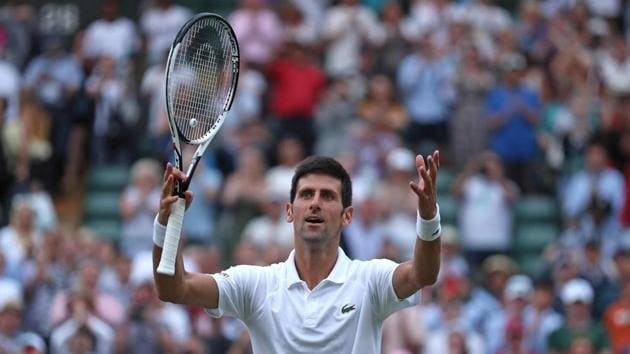 Novak Djokovic will have a day off, along with Roger Federer and Rafael Nadal, after all three reached the Wimbledon quarter-finals.(AFP)