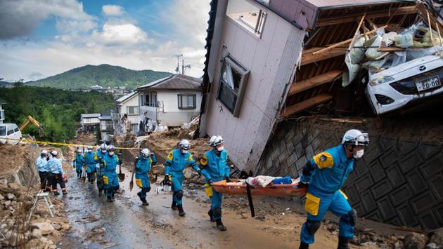 Some homes are totally smashed, while others are tilting precariously. The government has said it will tap around $20 million in reserve funds to provide aid to those affected by the disaster. PM Shinzo Abe is expected to visit the areas in coming days. (Martin Bureau / AFP) Some homes are totally smashed, while others are tilting precariously. The government has said it will tap around $20 million in reserve funds to provide aid to those affected by the disaster. PM Shinzo Abe is expected to visit the areas in coming days. (Martin Bureau / AFP)