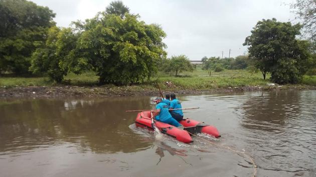 Search operations started at 9pm on Tuesday and were underway on Wednesday morning. (Rishikesh Chaudhary) Search operations started at 9pm on Tuesday and were underway on Wednesday morning. (Rishikesh Chaudhary)