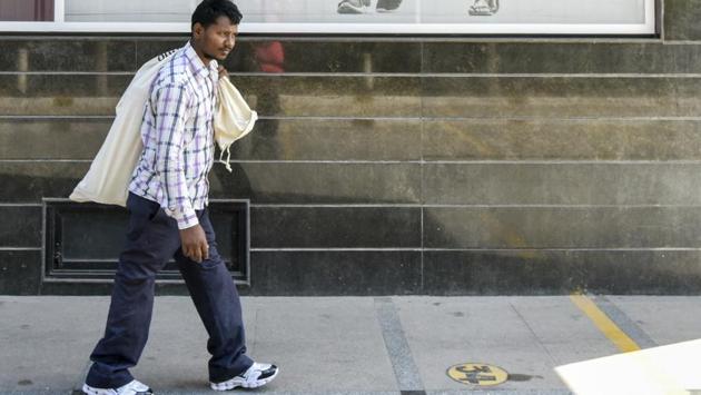 After getting the new pair of prosthetic legs Rajbhar returned to his village in Uttar Pradesh while keeping the old ones as well to preserve as standby. (Kunal Patil / HT Photo)