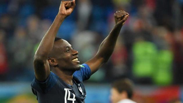 France's midfielder Blaise Matuidi celebrates the team's victory in the Russia 2018 World Cup semi-final football match between France and Belgium at the Saint Petersburg Stadium.(AFP)