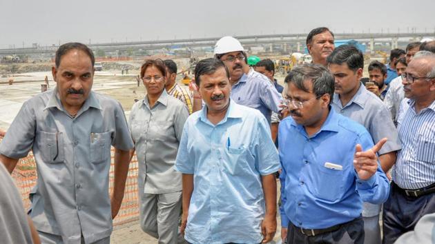 Delhi Chief Minister Arvind Kejriwal inspects the Coronation Sewage Treatment Plant (STP) site at Burari, Delhi, on July 10, 2018. (PTI) Delhi Chief Minister Arvind Kejriwal inspects the Coronation Sewage Treatment Plant (STP) site at Burari, Delhi, on July 10, 2018. (PTI)